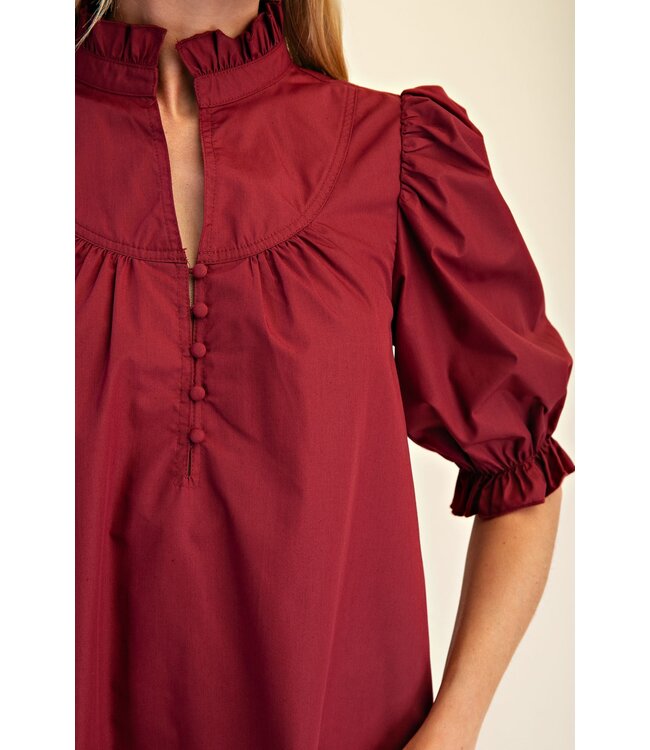 Gina Burgundy Blouse