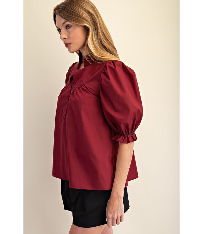 Gina Burgundy Blouse
