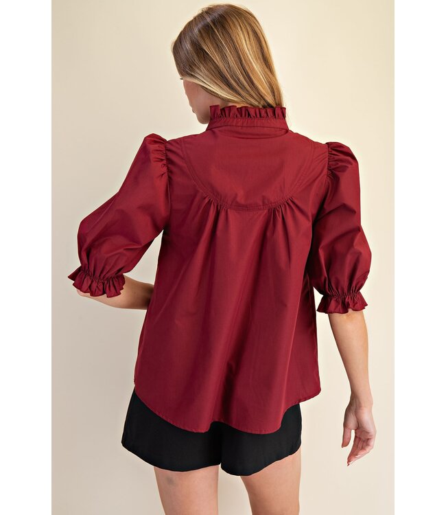 Gina Burgundy Blouse