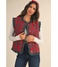 Noel Christmas Tartan Quilted Ruffle Vest