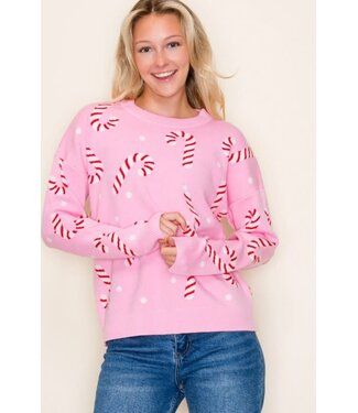 Staccato Quinn Pink Candy Cane Sweater