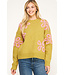 Josephine Avocado Floral Embroidered Sweater