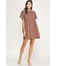 Sadie Brown Striped Pintuck Dress