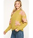 Josephine Avocado Floral Embroidered Sweater