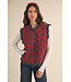 Noel Christmas Tartan Quilted Ruffle Vest
