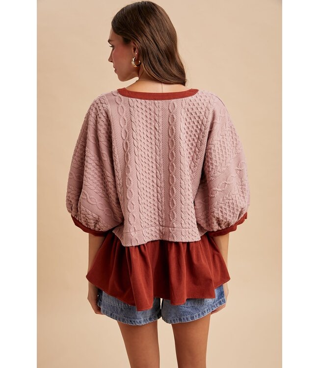 Faith Mauve Babydoll Blouse
