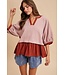 Faith Mauve Babydoll Blouse