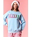 Holly Jolly Light Blue Embroidered Sweatshirt