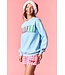 Holly Jolly Light Blue Embroidered Sweatshirt