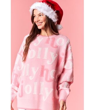 Peach Love California Holly Jolly Candy Pink Sweater