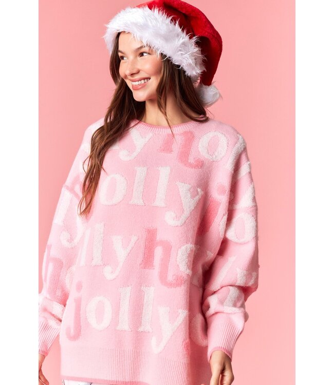 Holly Jolly Candy Pink Sweater