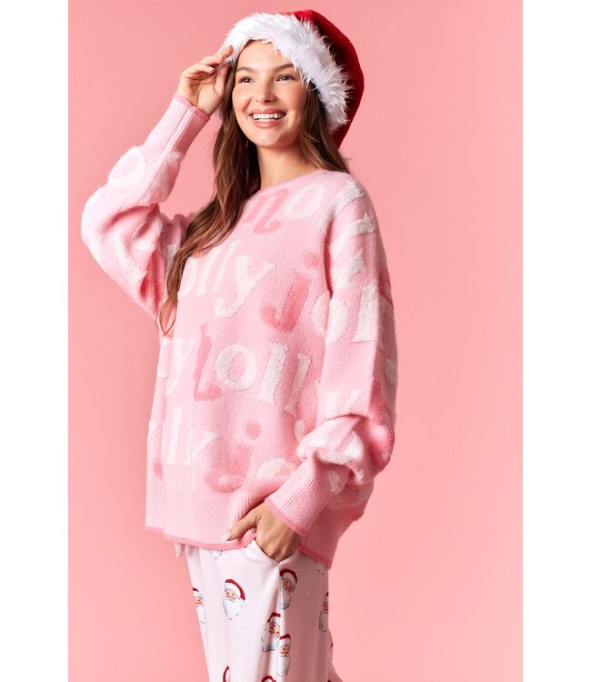 Holly Jolly Candy Pink Sweater