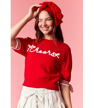 Peach Love California Betty Red Cheers Sweater Top