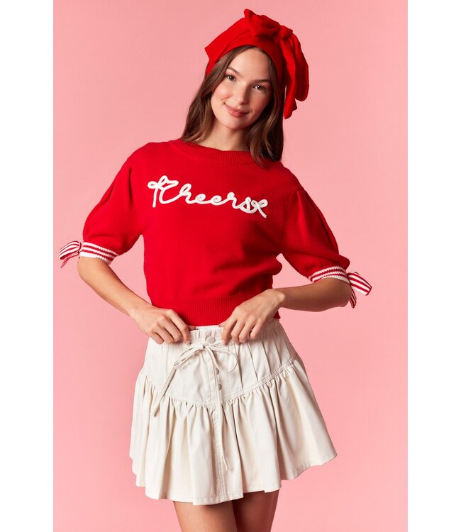 Betty Red Cheers Sweater Top