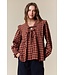 Lauren Brown Gingham Blouse