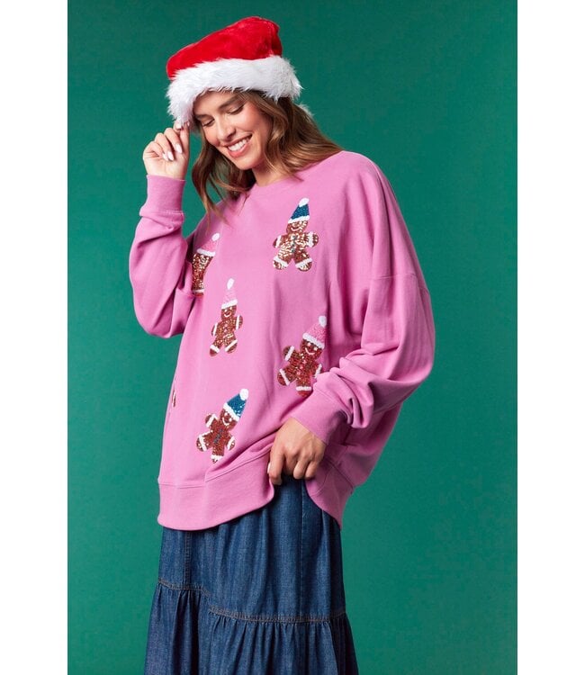 Gingerbread Magenta Sequin Sweater