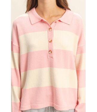 HYFVE Inc Penelope Pink Stripe Sweater