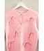 Zoe Pink Bow Cardigan Sweater