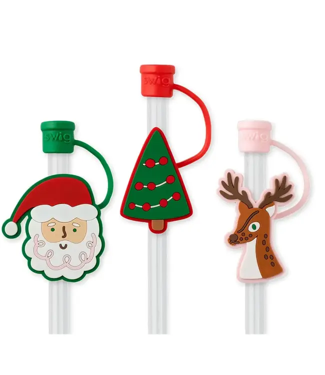 Swig CHRISTMAS CAMEOS Straw Topper Set