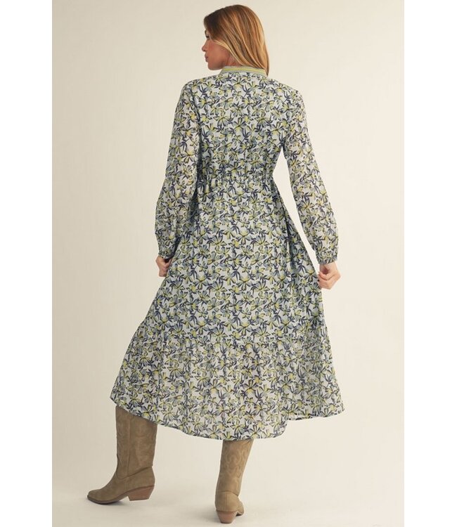 Ruby Denim Floral Midi Dress