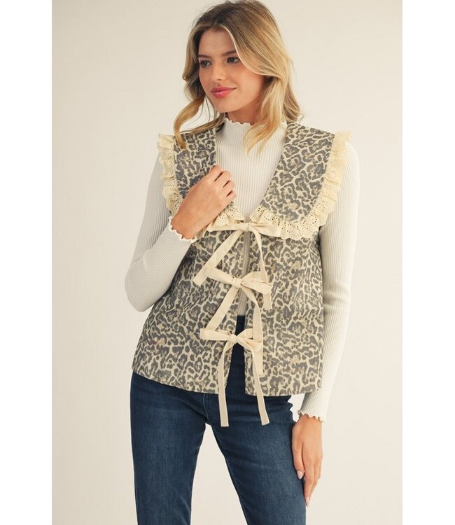 Christina Cream Leopard Vest
