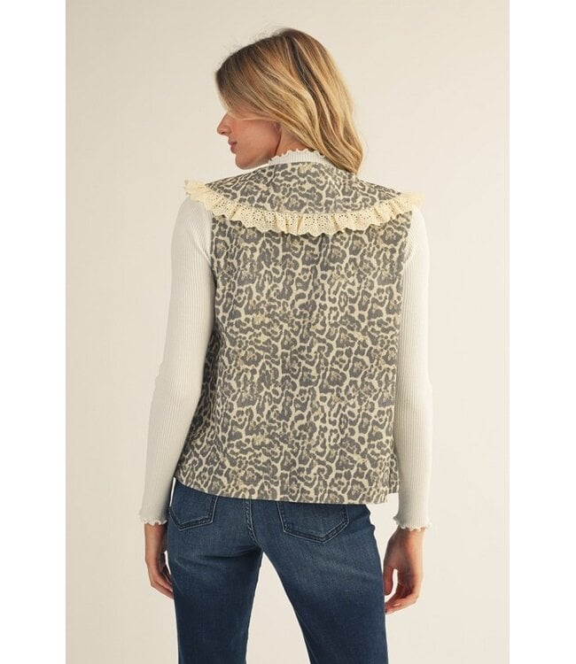 Christina Cream Leopard Vest