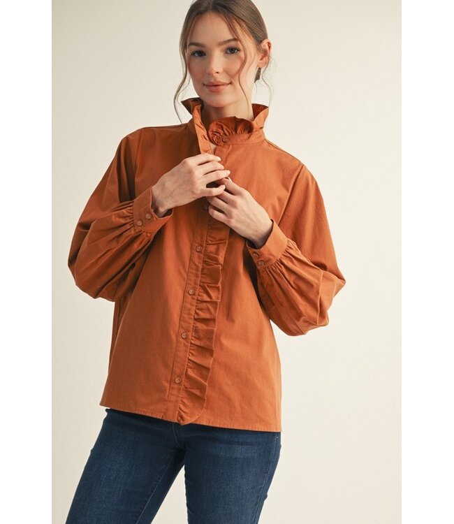 Dawn Ruffle Button Down Blouse
