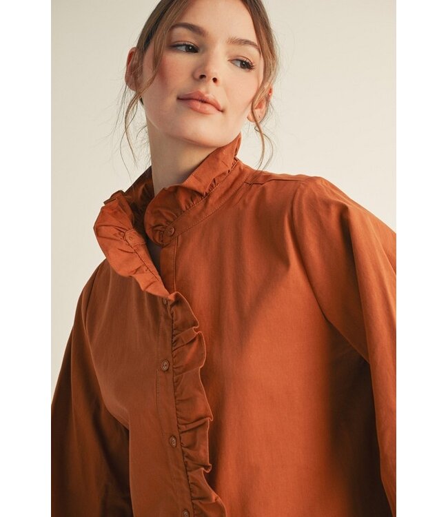 Dawn Ruffle Button Down Blouse