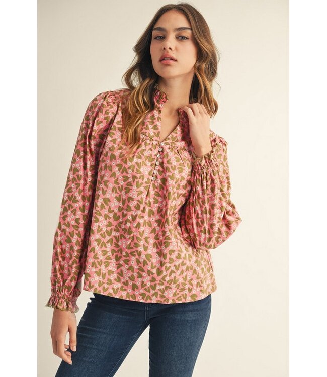 Eleanor Pink Floral Blouse