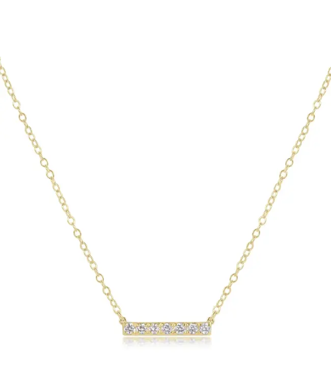 Enewton 14kt Gold & 7-Diamond Significance Bar Necklace