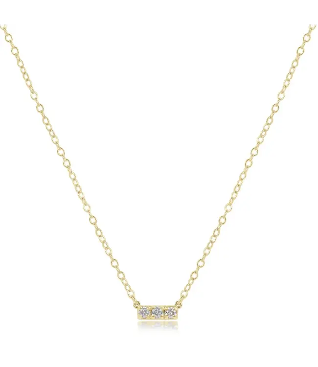 Enewton 14kt Gold & 3-Diamond Significance Bar Necklace
