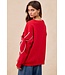 Chelsey Red Bow Fleece Sweatshirt