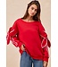 Chelsey Red Bow Fleece Sweatshirt