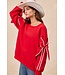 Chelsey Red Bow Fleece Sweatshirt