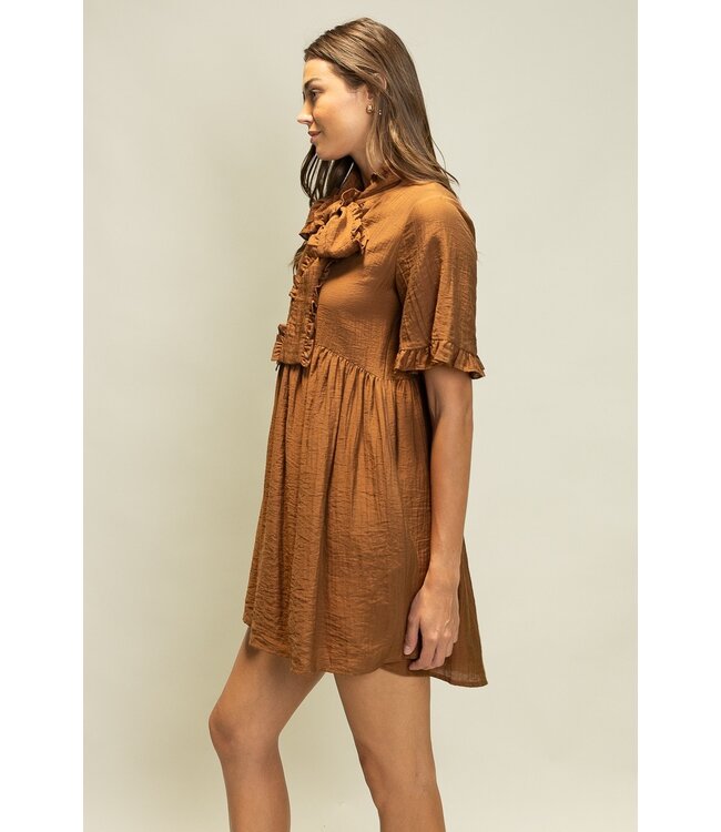 Judy Cocoa Ruffle Dress