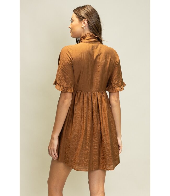 Judy Cocoa Ruffle Dress
