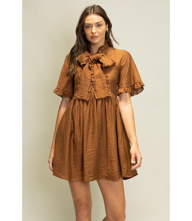 Judy Cocoa Ruffle Dress