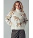 Cash Ivory Galloping Horse Turtleneck Sweater