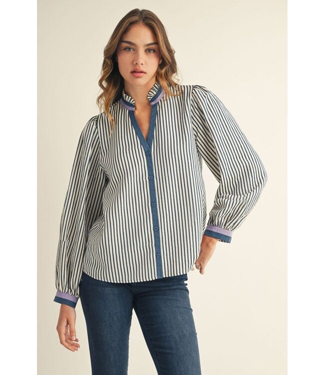 Dolly Denim Striped Blouse