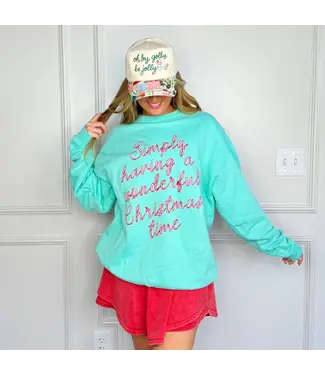 Poppy & Pine Wonderful Christmas Time Cool Mint Sweatshirt