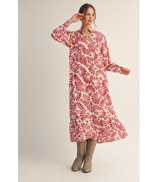 Jodifl Taylor Magenta Midi Dress