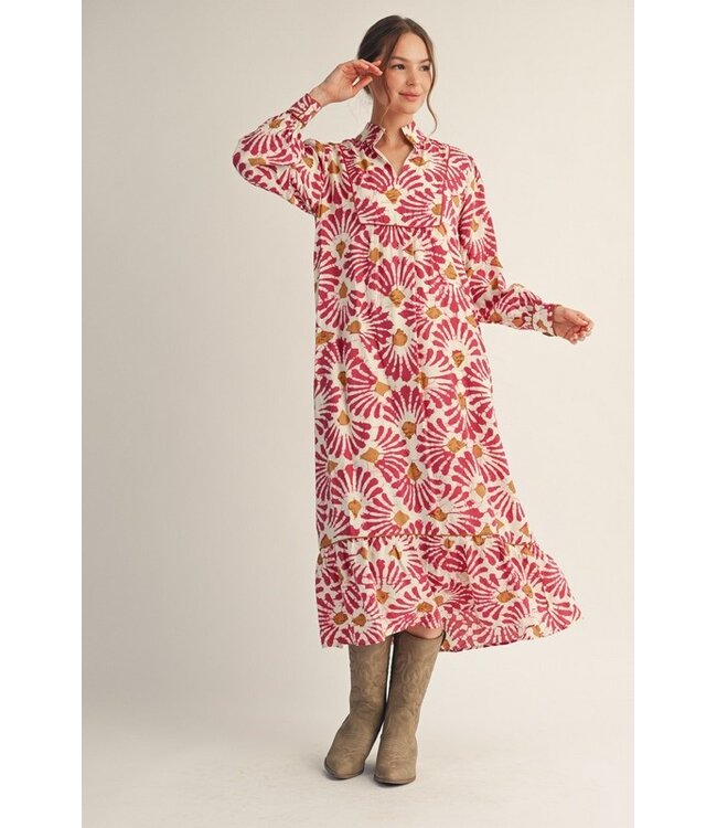 Taylor Magenta Midi Dress