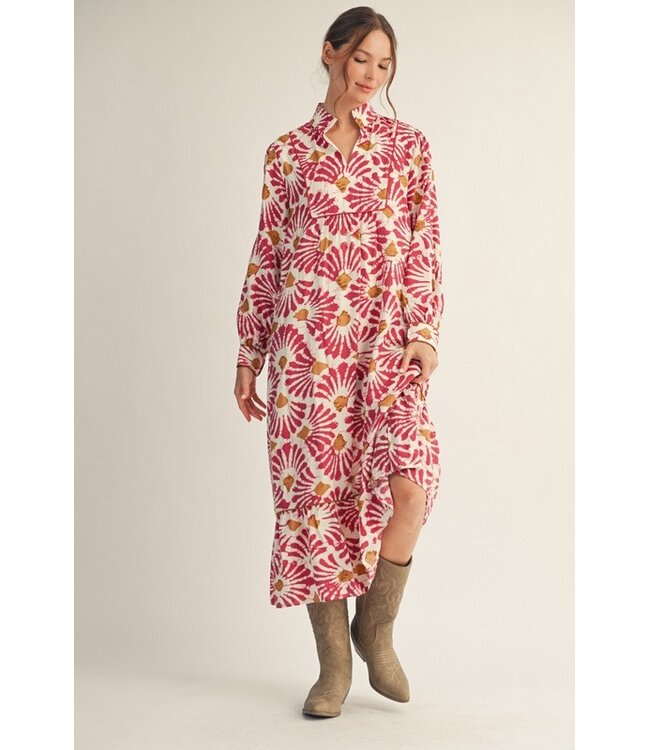 Taylor Magenta Midi Dress