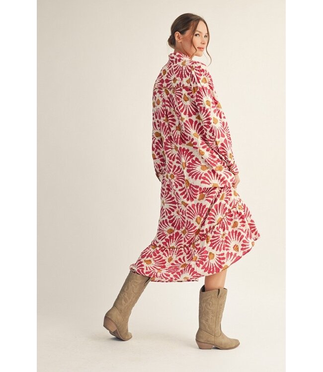 Taylor Magenta Midi Dress