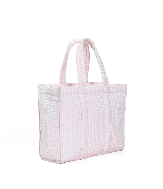 Pimlico Stripe Pink Quilted Go Go Tote