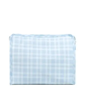 TRVL DESIGN Pimlico Plaid Blue Roadie Large Zip Pouch