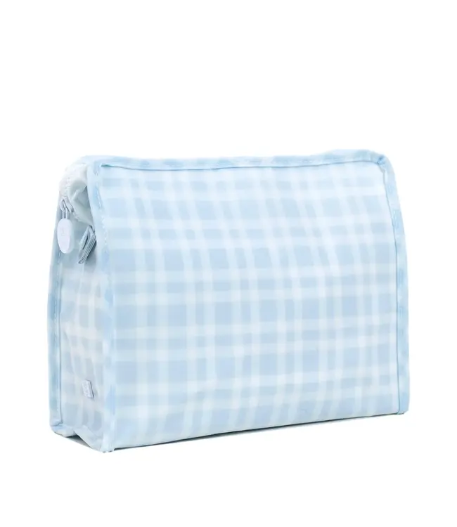 Pimlico Plaid Blue Roadie Large Zip Pouch