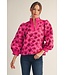 Chantel Hot Pink Jacquard Top