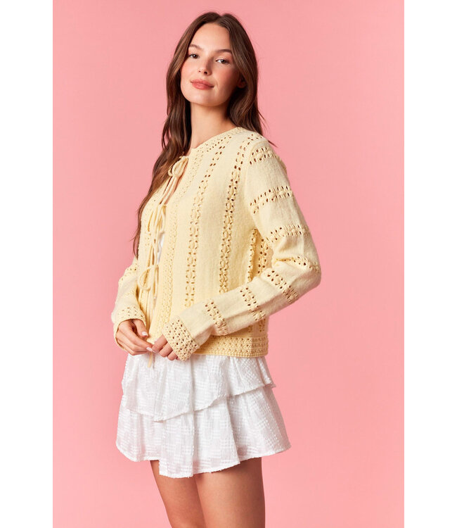 Julie Light Yellow Cardigan Sweater