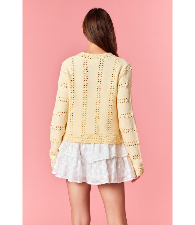 Julie Light Yellow Cardigan Sweater